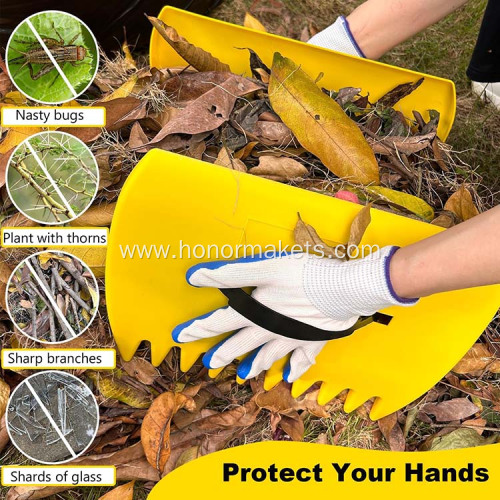 6PCS Lightweight Plastic Leaf Scoops Hand Rakes garden rake Large Leaf Grabbers for Picking Up Leaves Clippings  Grass